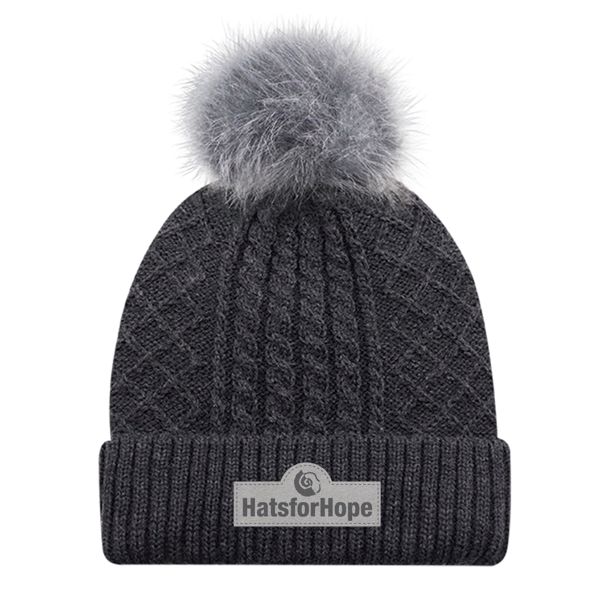 Faux Fur Pom Pom Toque - English